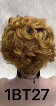 Lace Front Short Curly Human Hair Wig Multiple Colors Available