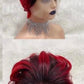 Lace Front Ear to Ear Pixie Wave Wig in Red or Black