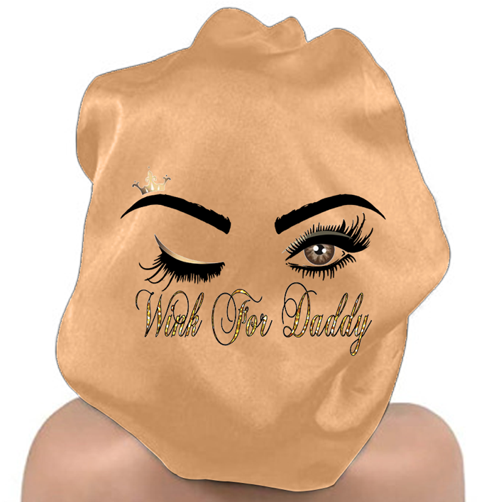 Wink For Daddy Personalized Bonnet with Edge Wrap