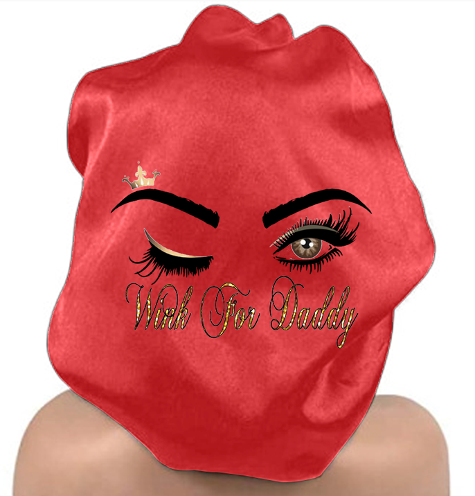 Wink For Daddy Personalized Bonnet with Edge Wrap